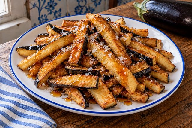 Fried eggplant with cane honey