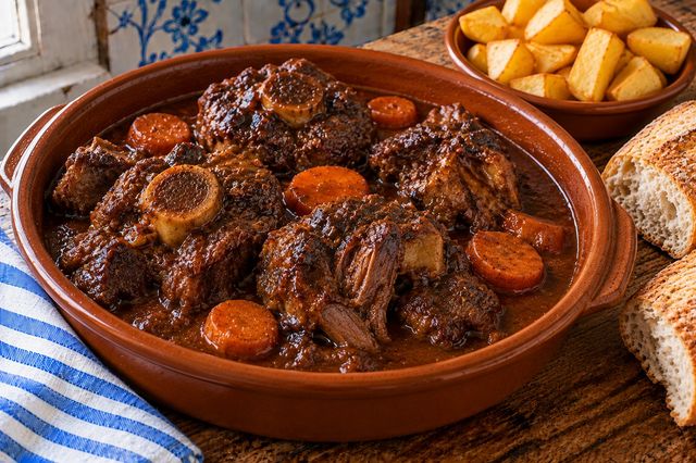 Braised oxtail in wine