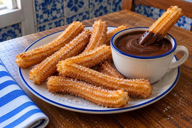 Churros with thick drinking chocolate