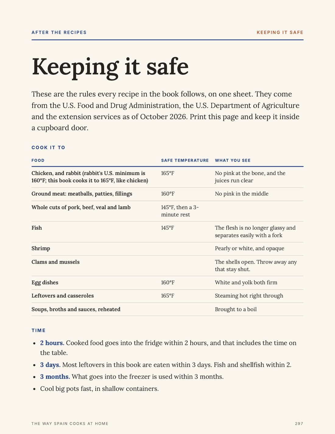 The Keeping it safe sheet